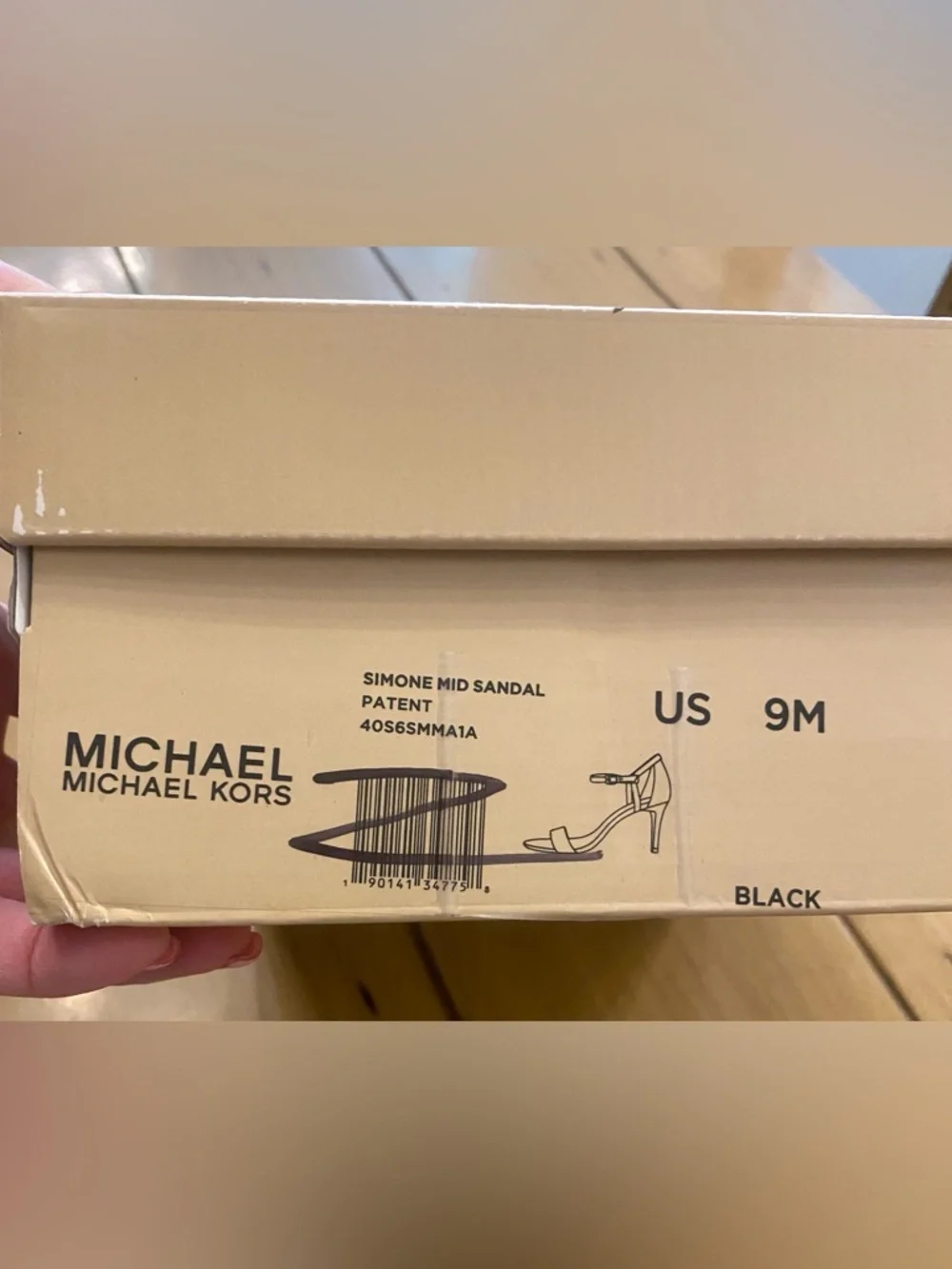 Michael Kors Women  Black Patent Ankle Strap Simone Mid Heel Stiletto New Size 9 - Picture 2 of 10